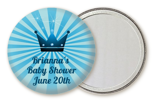  Prince Royal Crown - Personalized Baby Shower Pocket Mirror Favors Option 1