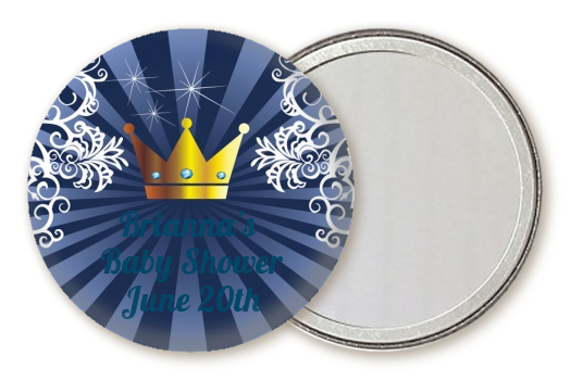  Prince Royal Crown - Personalized Baby Shower Pocket Mirror Favors Option 1