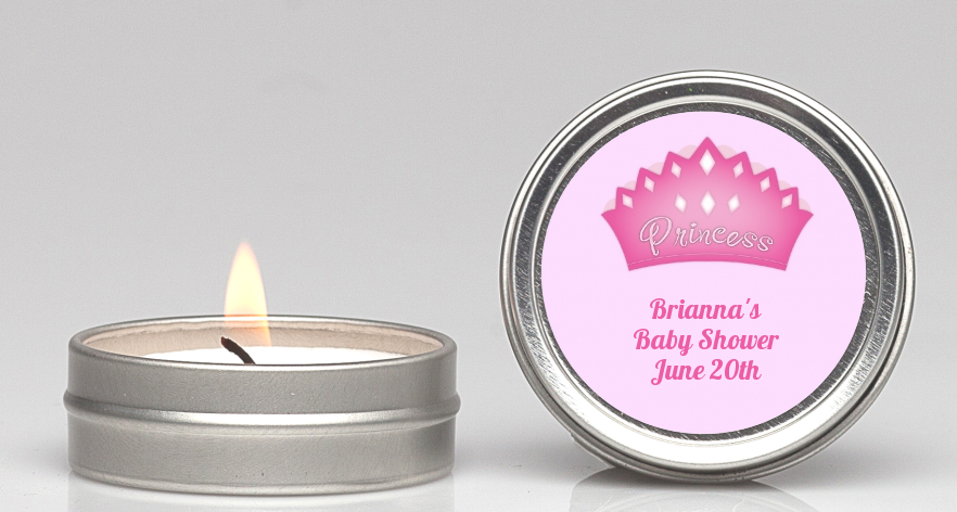  Princess Crown - Baby Shower Candle Favors Pink