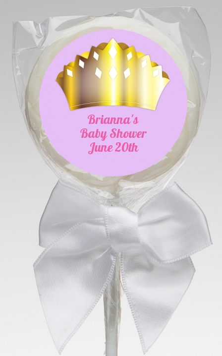  Princess Crown - Personalized Baby Shower Lollipop Favors Pink