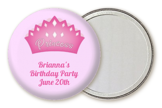  Princess Crown - Personalized Baby Shower Pocket Mirror Favors Pink