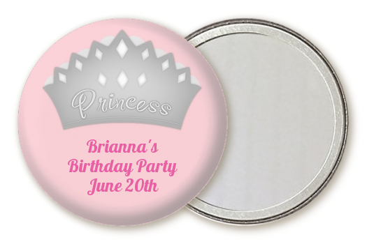  Princess Crown - Personalized Birthday Party Pocket Mirror Favors Pink