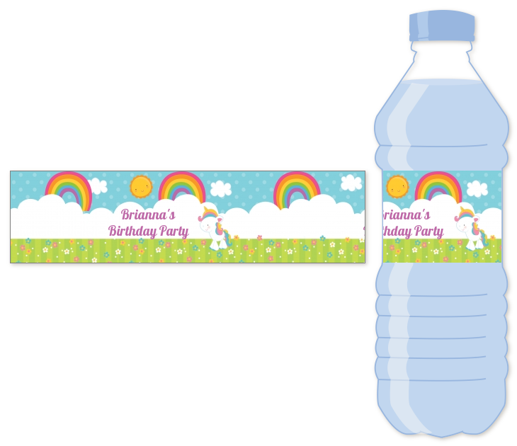 27 labels Rainbow Unicorn Birthday Party Personalized Return Address Stickers 