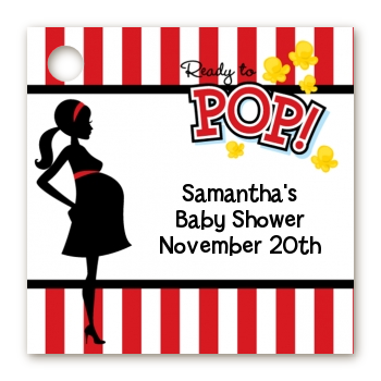  Ready To Pop - Personalized Baby Shower Card Stock Favor Tags Option 1