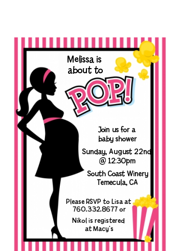  Ready To Pop Pink - Baby Shower Petite Invitations Option 1