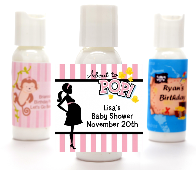  Ready To Pop Pink - Personalized Baby Shower Lotion Favors Option 1