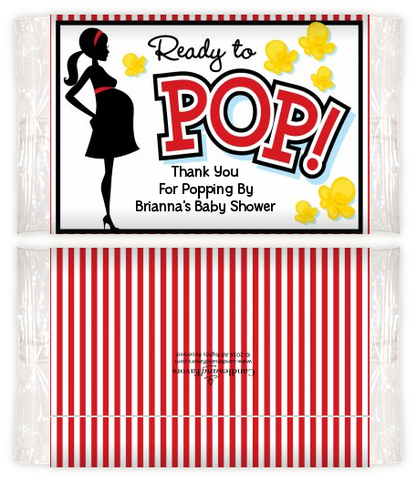  Ready To Pop - Personalized Popcorn Wrapper Baby Shower Favors Option 1