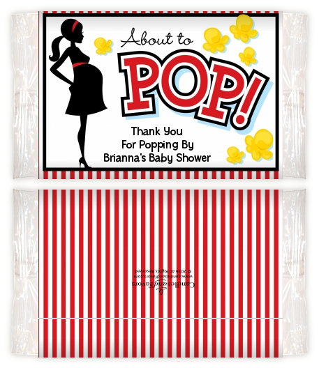  Ready To Pop - Personalized Popcorn Wrapper Baby Shower Favors Option 1