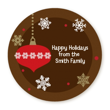  Retro Ornaments - Round Personalized Christmas Sticker Labels 