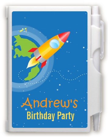 Rocket Ship - Birthday Party Personalized Notebook Favor