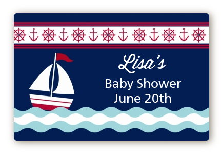 Sailboat Blue - Baby Shower Landscape Sticker/Labels