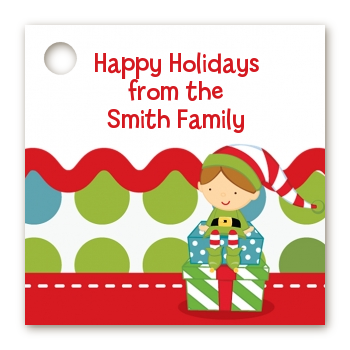 Santa's Little Elf - Personalized Christmas Card Stock Favor Tags