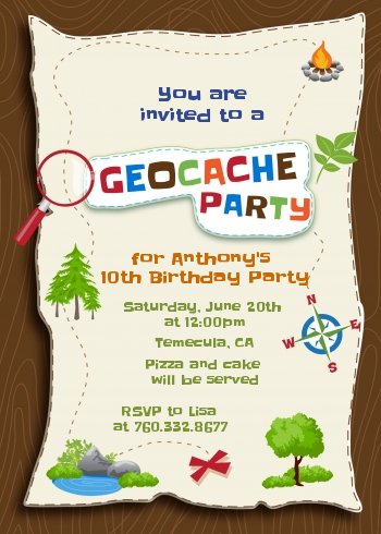  Scavenger Hunt - Birthday Party Invitations Option 1