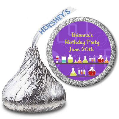 Science Lab - Hershey Kiss Birthday Party Sticker Labels