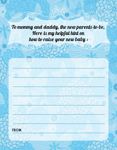 She's Ready To Pop Blue - Baby Shower Notes of Advice