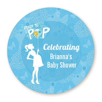  She's Ready To Pop Blue - Personalized Baby Shower Table Confetti 