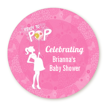 She's Ready To Pop Pink - Personalized Baby Shower Table Confetti 
