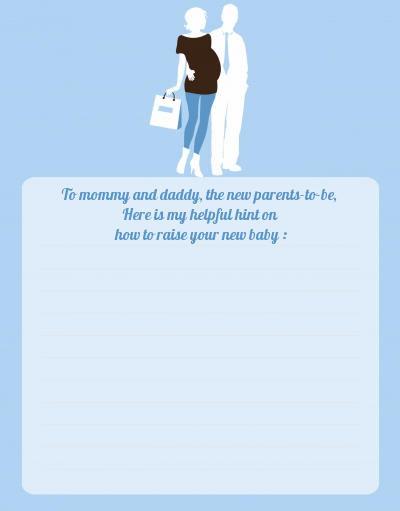 Silhouette Couple | It's a Boy - Baby Shower Notes of Advice
