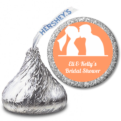 Silhouette Couple - Hershey Kiss Bridal Shower Sticker Labels