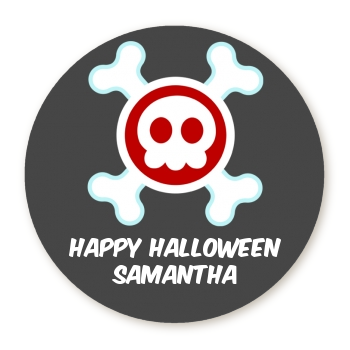  Skull - Round Personalized Halloween Sticker Labels 