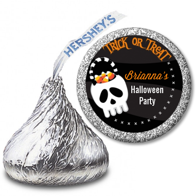 Skull Treat Bag - Hershey Kiss Halloween Sticker Labels