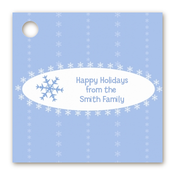 Snowflake Blue - Personalized Christmas Card Stock Favor Tags