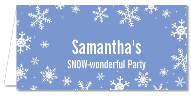 Snowflakes - Personalized Birthday Party Place Cards