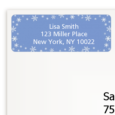 Snowflakes - Birthday Party Return Address Labels