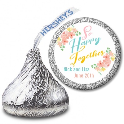 So Happy Together - Hershey Kiss Bridal Shower Sticker Labels