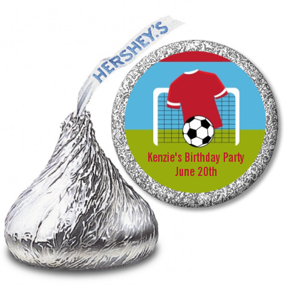 Soccer - Hershey Kiss Birthday Party Sticker Labels
