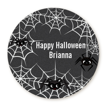  Spider Webs - Round Personalized Halloween Sticker Labels 