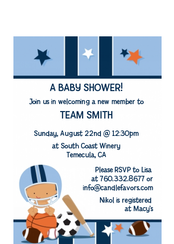 Sports Baby Hispanic - Baby Shower Petite Invitations