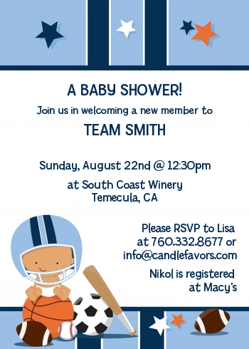 Sports Baby Hispanic - Baby Shower Invitations