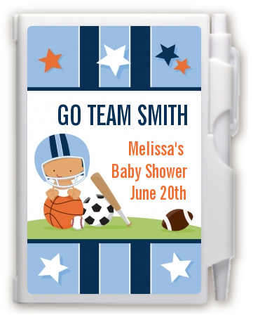 Sports Baby Hispanic - Baby Shower Personalized Notebook Favor