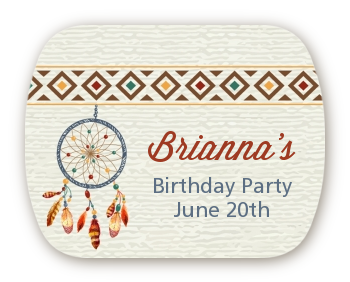Dream Catcher - Personalized Birthday Party Rounded Corner Stickers