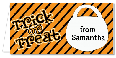 Trick or Treat Stripes - Personalized Halloween Place Cards