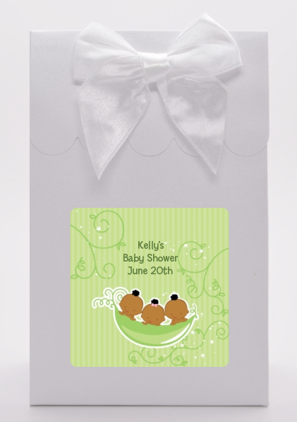  Triplets Three Peas in a Pod African American - Baby Shower Goodie Bags 2 Boys 1 Girl