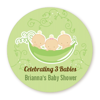  Triplets Three Peas in a Pod Caucasian - Personalized Baby Shower Table Confetti 2 Boys 1 Girl