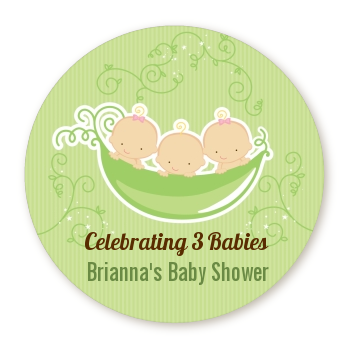  Triplets Three Peas in a Pod Caucasian - Personalized Baby Shower Table Confetti 2 Boys 1 Girl