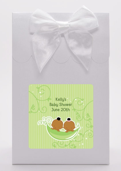  Twins Two Peas in a Pod African American - Baby Shower Goodie Bags 1 Boy 1 Girl