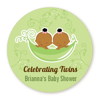  Twins Two Peas in a Pod African American - Personalized Baby Shower Table Confetti 1 Girl 1 Boy