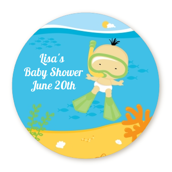  Under the Sea Asian Baby Snorkeling - Personalized Baby Shower Table Confetti 