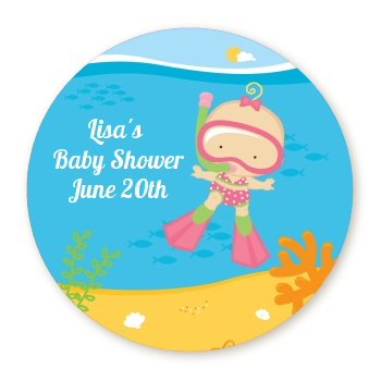  Under the Sea Baby Girl Snorkeling - Personalized Baby Shower Table Confetti 