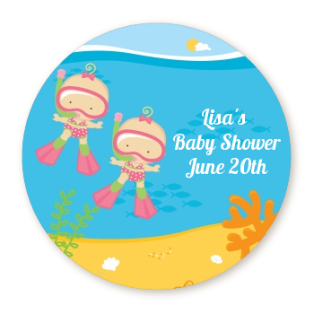  Under the Sea Baby Twin Girls Snorkeling - Personalized Baby Shower Table Confetti 