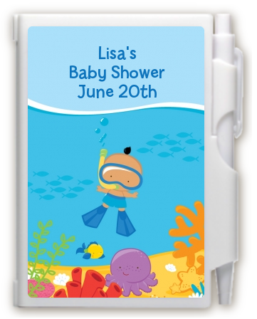 Under the Sea Hispanic Baby Boy Snorkeling - Baby Shower Personalized Notebook Favor
