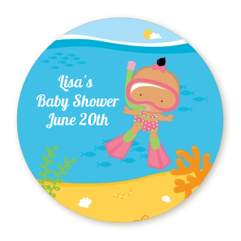  Under the Sea Hispanic Baby Girl Snorkeling - Personalized Baby Shower Table Confetti 