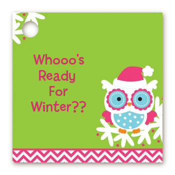 Winter Owl - Personalized Christmas Card Stock Favor Tags