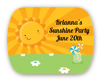 You Are My Sunshine - Personalized Birthday Party Rounded Corner Stickers