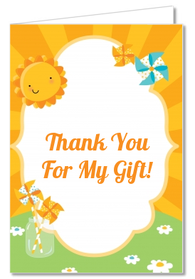 You Are My Sunshine - Birthday Party Thank You Cards