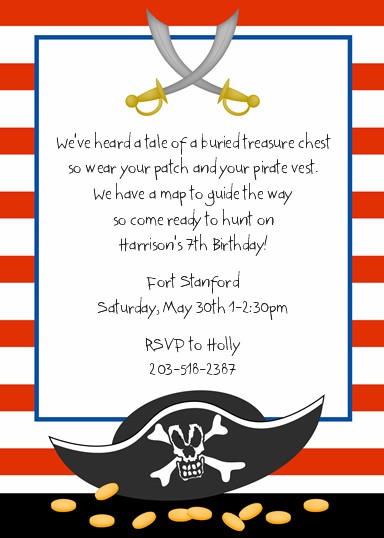 50th birthday party invitations. Pirate Flag - Birthday Party